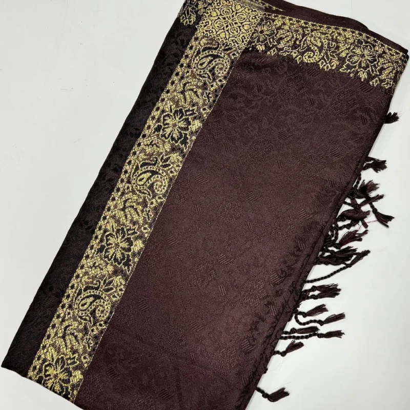 Rich Dark Brown Pashmina Shawl