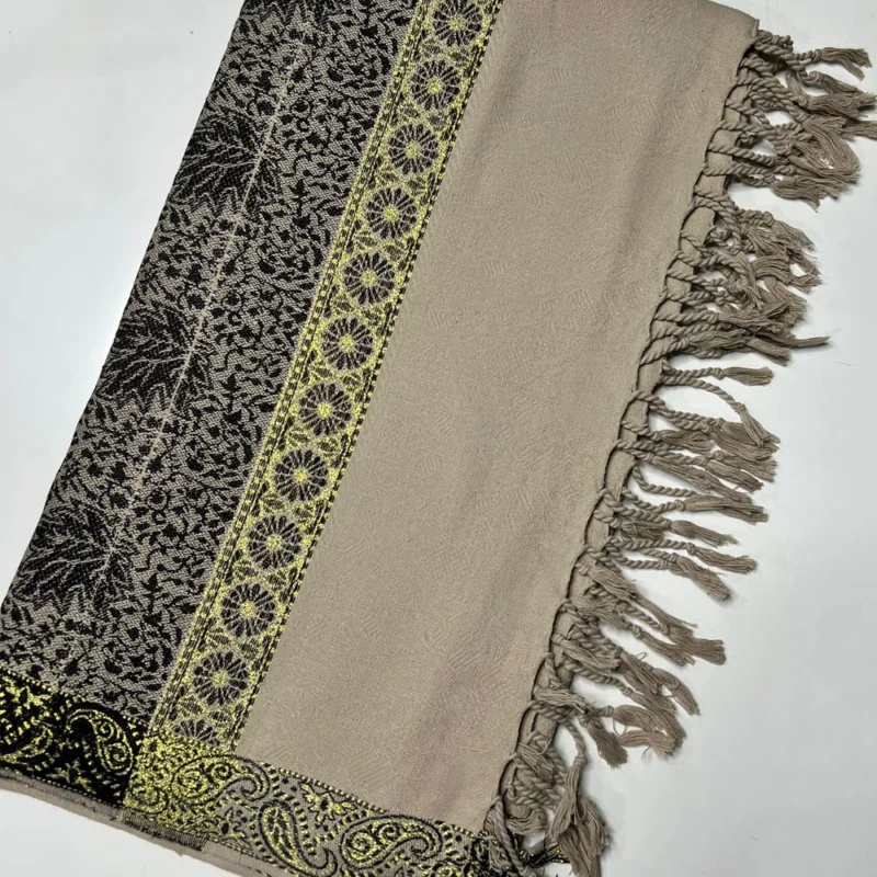 Luminous Light Gold Unisex Pashmina Shawl