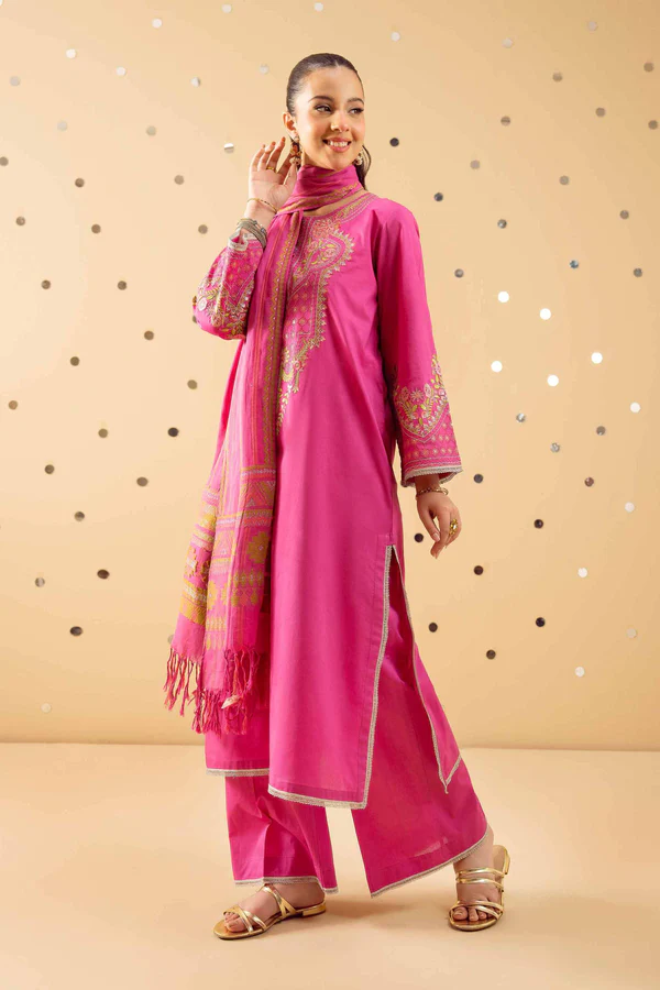 Blushing Elegance Embroidered Suit Set